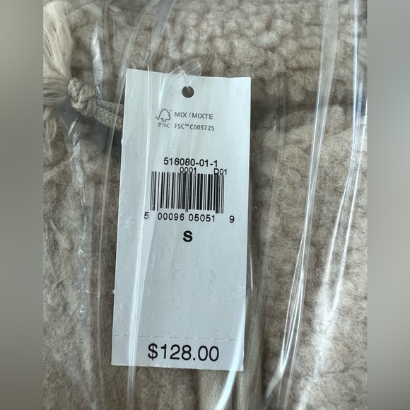 NWT GAP Men Sherpa Full-Zip Surplus Jacket Fleece Pockets Mockneck Beige $128 - Picture 7 of 8